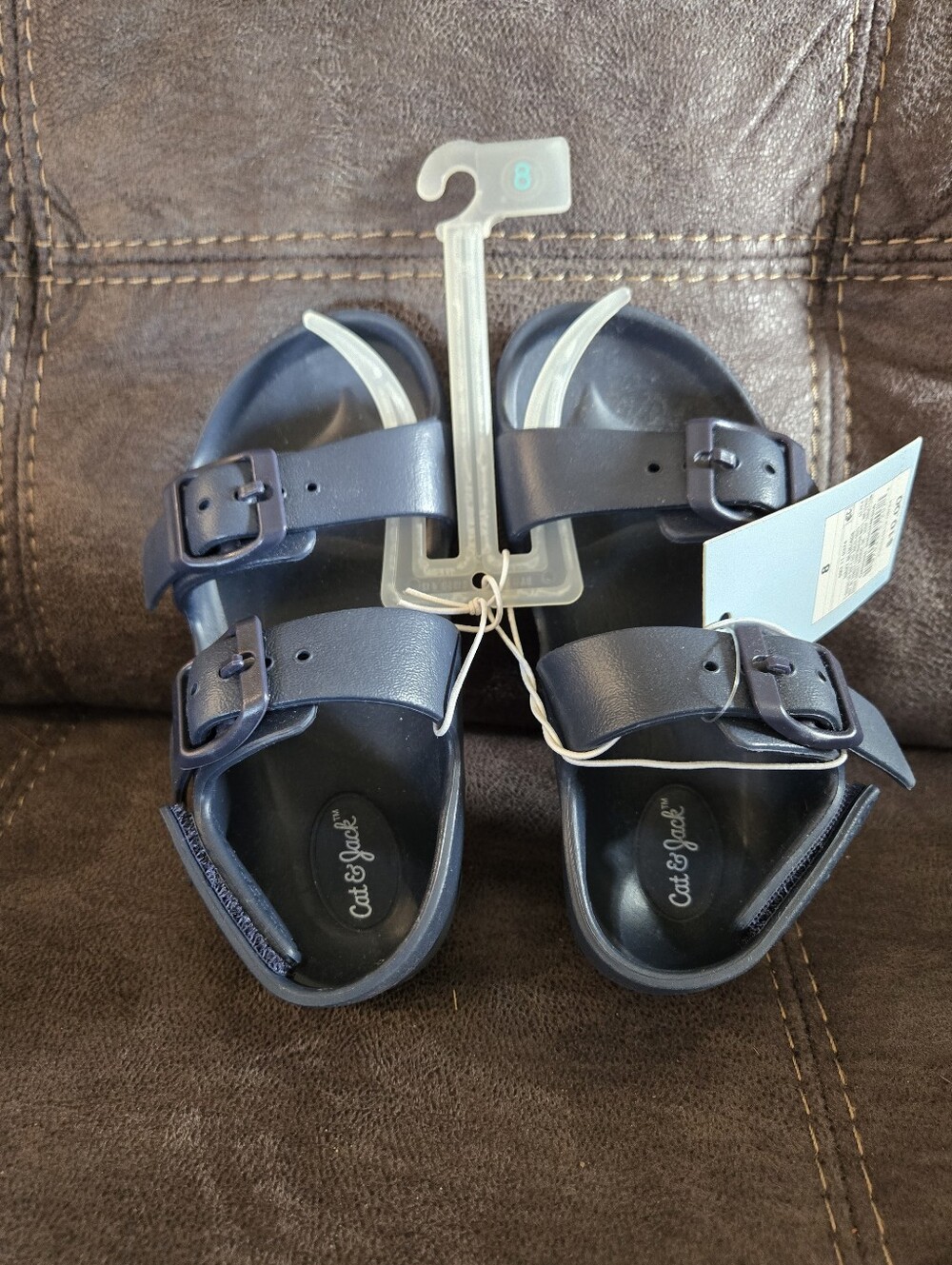 Cat & Jack Navy Double-Strap Buckle Sandals for Kids